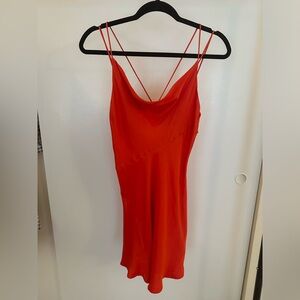 ZARA SATIN CAMISOLE DRESS ORANGE, SIZE S, BNWT